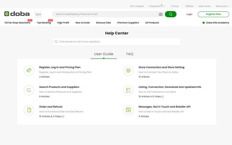 đánh giá Dropshipping doba