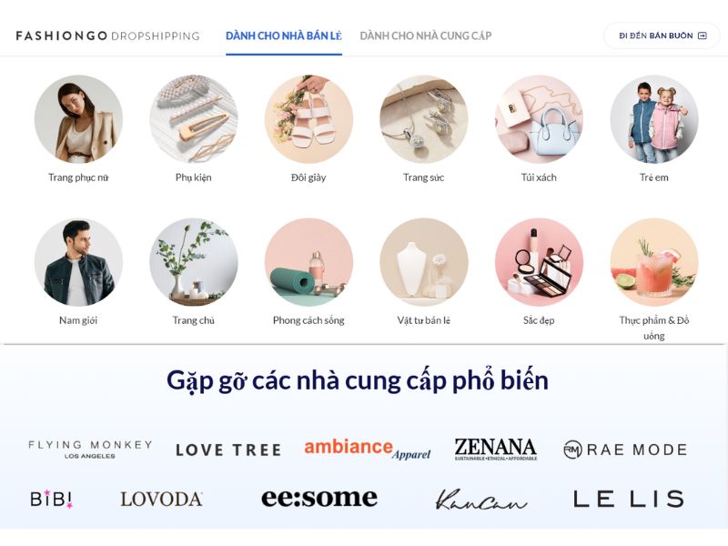 Danh mục sản phẩm fashiongo
