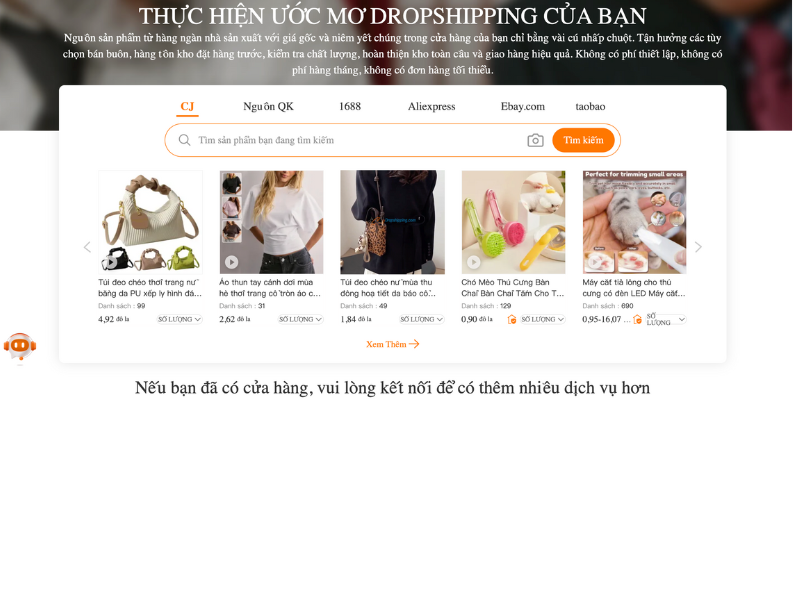 Truy cập vào cjdropshipping.com để đăng ký tài khoản