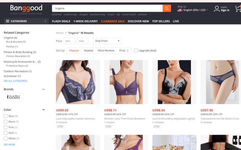 làm Dropshipping sản phẩm áo ngực