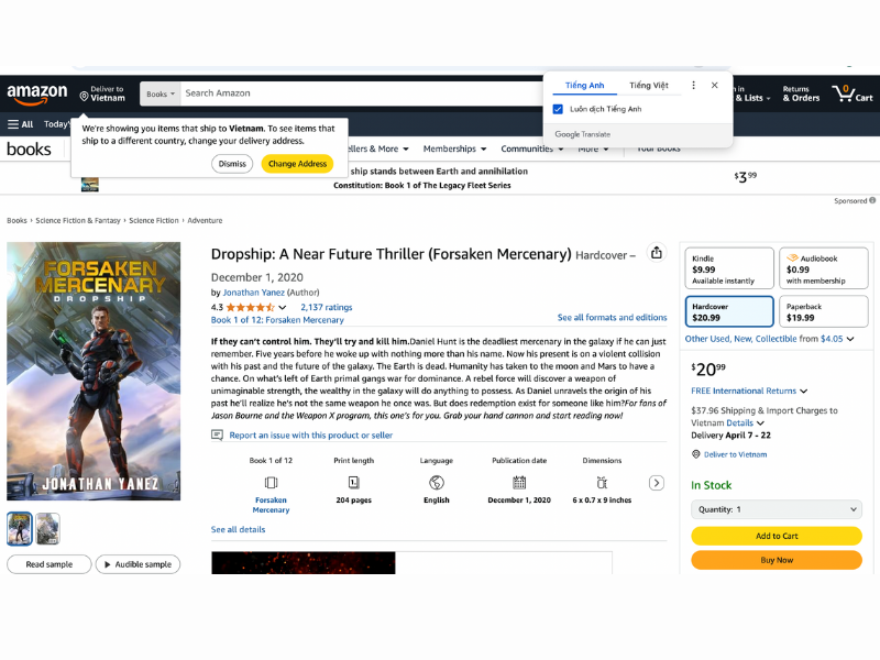 Amazon là nền tảng phù hợp cho ai muốn đẩy mạnh các sản phẩm áo thun hoặc poster Sci-Fi