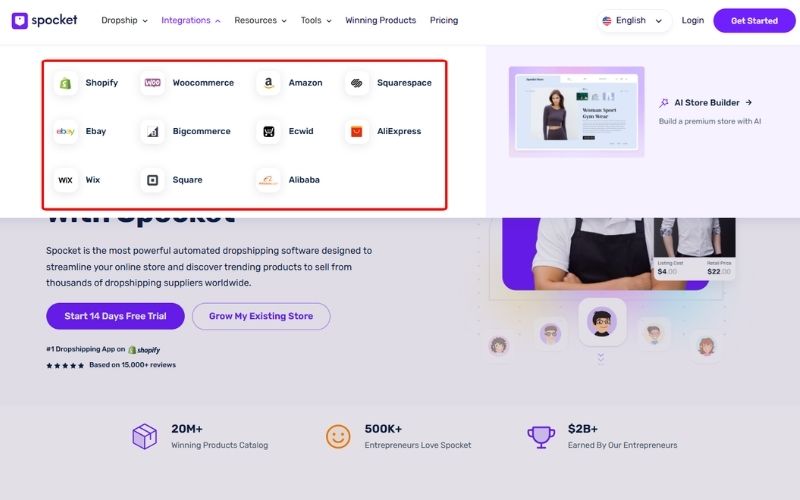 Kết nối Dropshipping suppliers với store