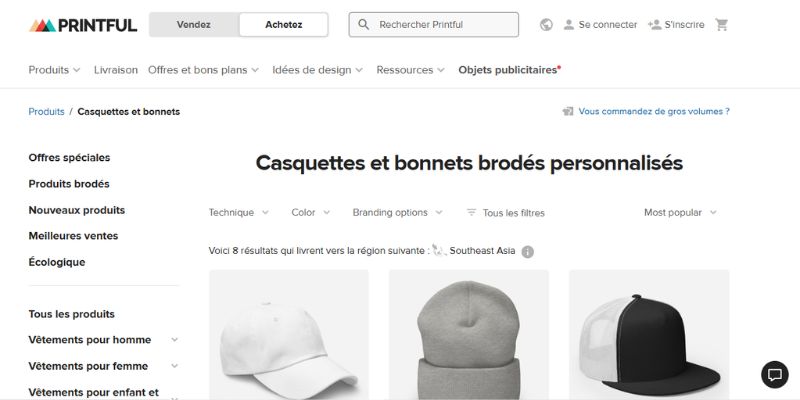 làm dropshipping mũ với Printful