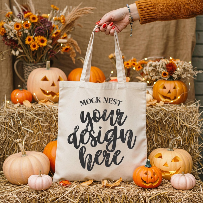 embroidered trick or treat bag