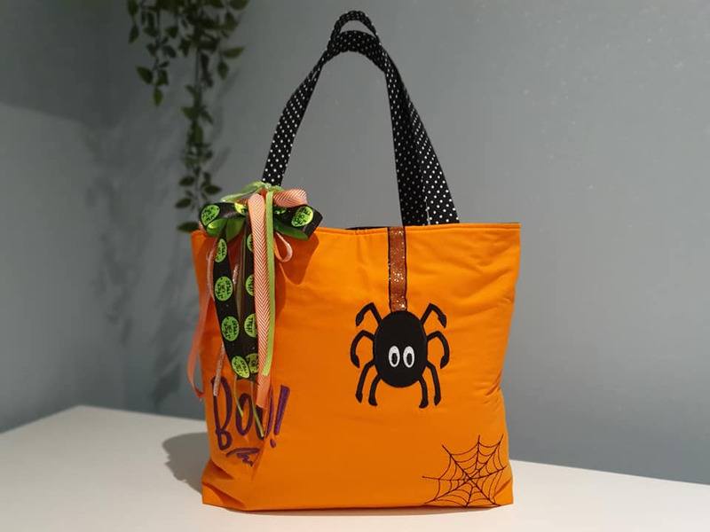 embroidered trick or treat bag