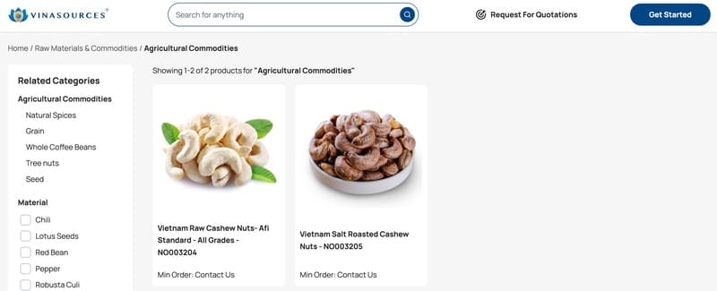 how to import cashews from vietnam