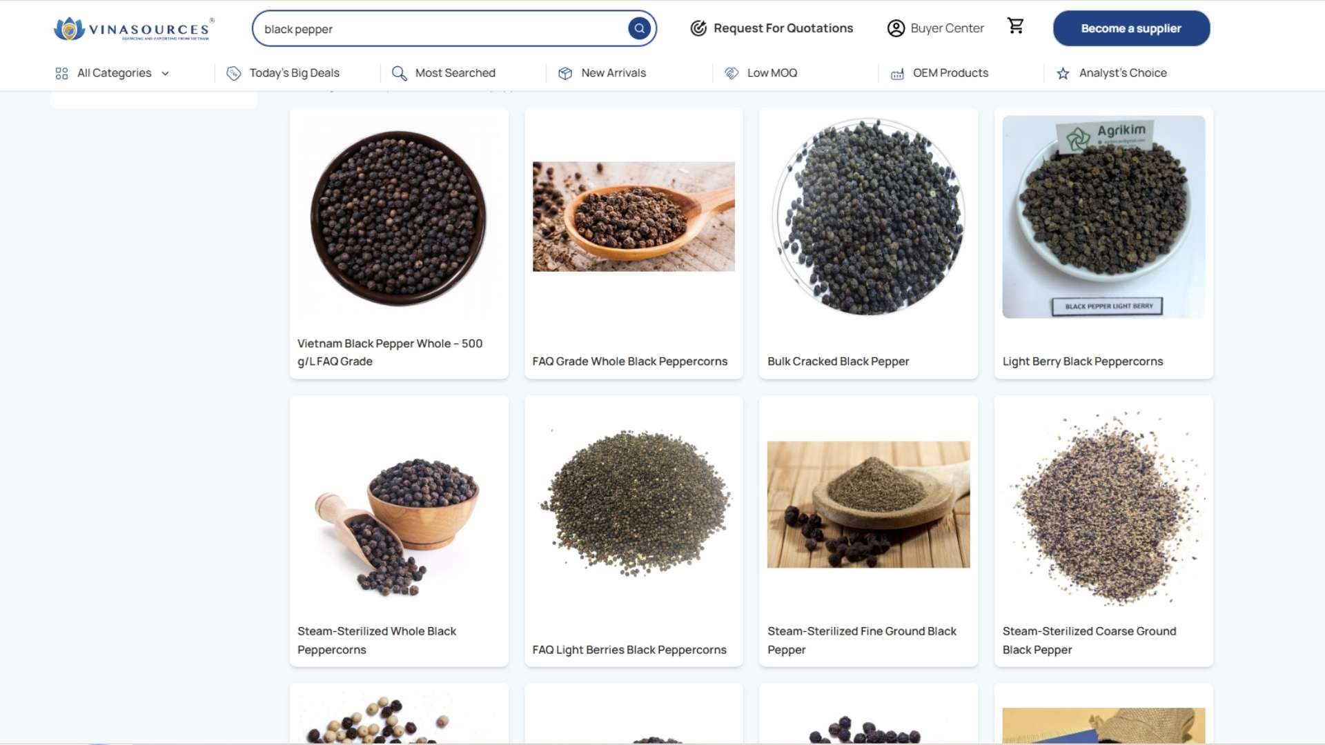 black pepper fob price in vietnam 2026